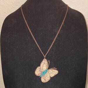 NEW Butterfly Pendant Necklace Chain Handmade Hand Crafted Eco Chic Fair Trade
